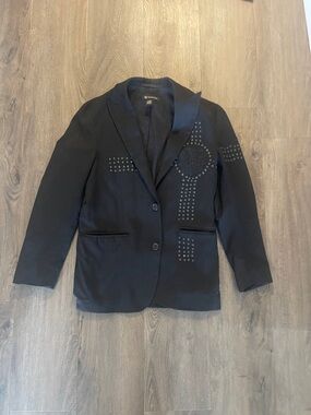 INC International Concepts Black Stud-Accent Blazer
